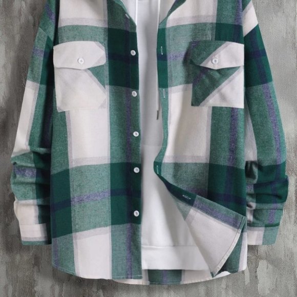 Green Mens Shirt Jacket - Picture 2 of 6